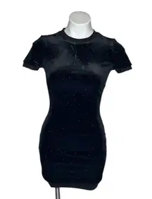 Cosmopolitan DRESS THE POPULATION Black Dress Stretch Bodycon Sparkles Size XS