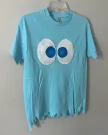 Halloween Costume Blue Retro Arcade Game Ghost T-shirt