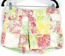 Lilly Pulitzer The‎ callahan shorts floral patchwork print women's size 2 chino