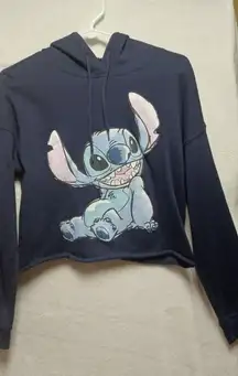 Disney  Blue Stitch hooded Crop Top