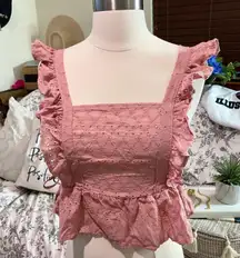 NEW Pink Eyelet Top