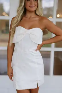 These three boutique strapless bow dress