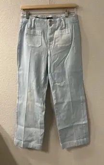 Talbots Relaxed Jean Trouser Light Wash Size 6P Wide Leg