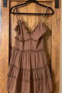 Brown Ruffle Dress