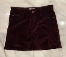 Burgundy Velvet Skirt