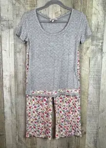 Lemon Tart Size Small 2-pc PJ Set Top Gray White Polkadots Pants Floral