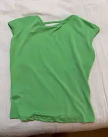 Green open back shirt 
