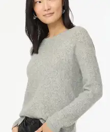 NWT J crew heather grey Ribbed boyfriend crewneck sweater in extra-soft yarn CUT