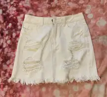White Denim Jean Skirt