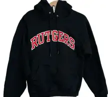Jerzees Rutgers University Black Pullover Hoodie Size Small