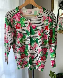 Merona‎ Cardigan with Stripes and Flowers