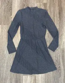 Womens  Grey Long Sleeve Dress - XS