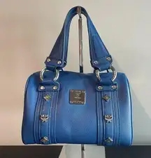 MCM Mini-Boston Top Handle Bag - Blue - Preowned