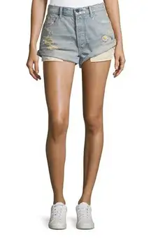 Hike Rolled Distressed Denim Shorts