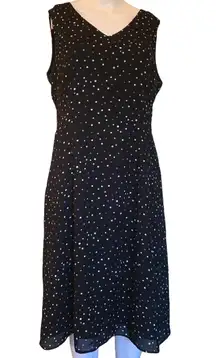 Danny & Nicole Polka Dot Summer Midi Dress, Size 8