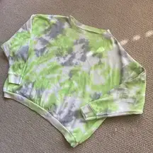 NEW Free People A Cut Above Oversized Crew Neck Sweatshirt Citron Grey XS NWT