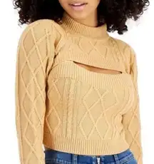 Tan Cable Knit 2pc Sweater Set M