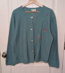 Vintage Nu Views Women's Kite Cardigan Large/X Large Light Teal