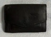 Fossil Dark Brown Pebbled Leather Wallet