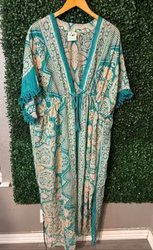 Anthropologie Rare Mermaid Maxi Boho Kimono Size Medium/Large