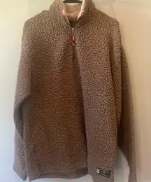 Southern marsh Sherpa half zip pullover taupe color unisex