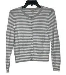 Banana Republic Striped Long Sleeve Button Down‎ Cardigan Sweater Medium Women