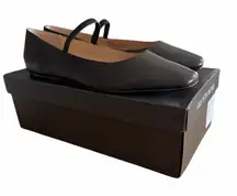 Saks Fifth Avenue Harper Mary Jane Square Toe Black Flats