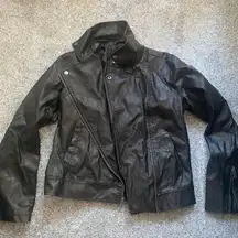 Faux Black Leather Jacket