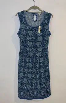 Women's Sleeveless Blue Floral Dress Size Large