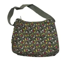 Disney World Parks Mickey Mouse Green Purse Tote Shoulder Bag All Over Print