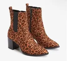 - NWT EXPRESS Leopard Print Chelsea Boot 8.5 shoes brown tan block heels