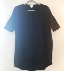 LuLaRoe Tee Irma Black Tunic Leggings Material Sz XXS EUC OVERSIZED SUPER SOFT