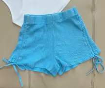 FOREVER 21 Blue Waffle Knit Shorts