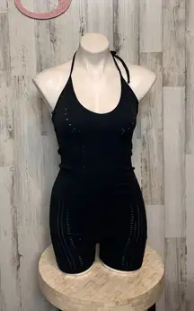 Zara Limitless Contour Black Halter Romper XS-S