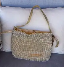 Y2K Gold Mesh Rhinestone Sparkle Shoulder Bag