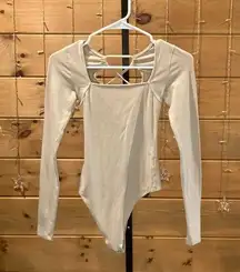 American Eagle  Cream Corset Tie Bodysuit Size XS