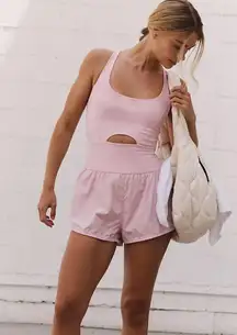 FP Movement by Free People Righteous Runsie Neon Yellow Romper