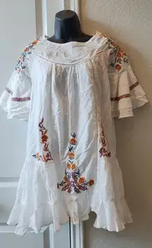 Goodnight Macaroon Size S Perfectly Victorian Floral Embroidered Mini Boho Dress