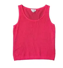 St. John Sport pink open-knit wool blend tank top size M