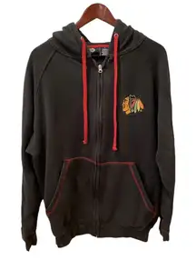 Chicago Blackhawks Black Full Zip Hoodie Sweatshirt NHL M