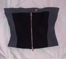 White Fox Boutique Black Grey corset top 
