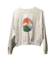 Levis Sweatshirt Crewneck Pullover Graphic Logo Crop Comfy Casual Top Size Large