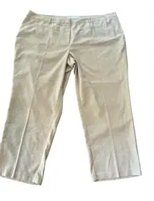 Avenue Studio Women's Beige Dress Pants‎ Size 22P Pleated Front Cuffed Hem