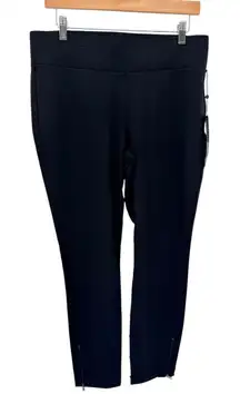 NYDJ Pull-On Leggings Black Size 10 NWT Zip Ankle Stretch Slimming Fit Work