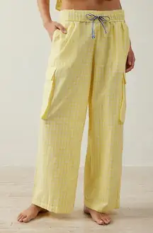 UO Out from Under Butter Yellow Gingham Hoxton Lounge Pant Size Medium