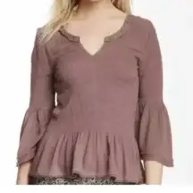 Free People Sugar Magnolia Smocked Blouse Size Xs