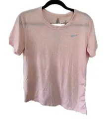 Nike Dri Fit  Peek-A-Boo Back Asymmetrical Side Drawstring Hem Perforated Top M