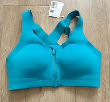 Enlite Bra Zip Front High Support Oceanic size 32B NWT