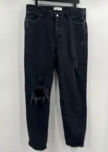 Abercrombie & Fitch The Dad High Rise Black Jean Size 32 / 14 LONG