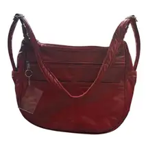 Vintage Red Organizer Shoulder Bag YKK Zippers Lots of Pockets 70s/80s Style